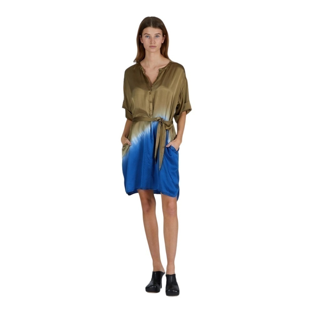 ATM ANTHONY THOMAS MELILLO Silk Charmeuse V-Neck Dress NWOT
